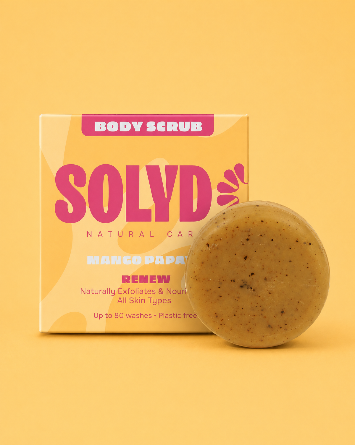 SOLYD Mango & Papaya Body Scrub Bar | Natural Body Care